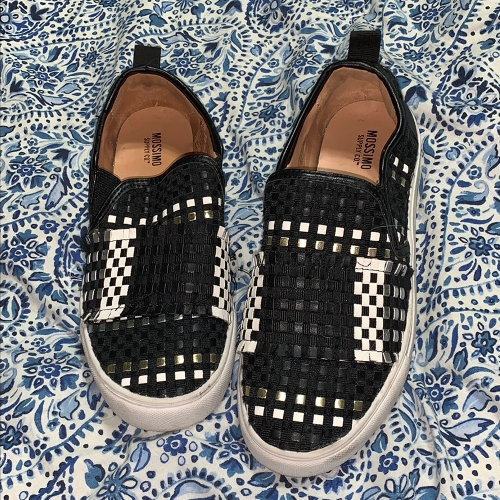 Checkered slip on shoes
